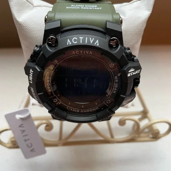 Invicta Activa Olive Green Strap Black Bezel Digital Sport Watch - Picture 2 of 6
